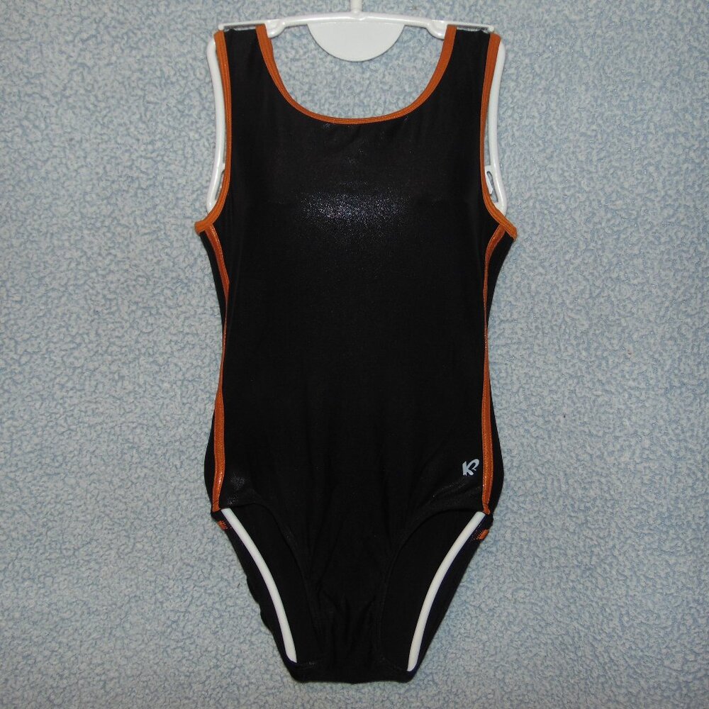 KBee Black Orange Trim Leotard NoTag
